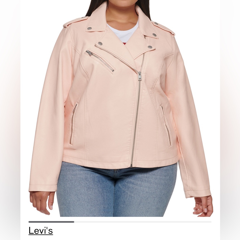 Faux Leather Jacket - Pink Blush